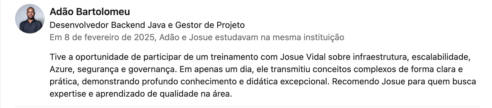 Recomendação LinkedIn 18