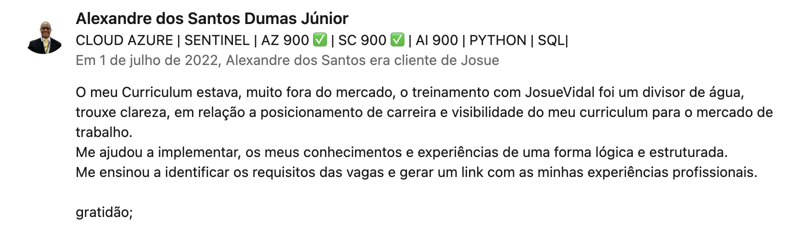 Recomendação LinkedIn 22