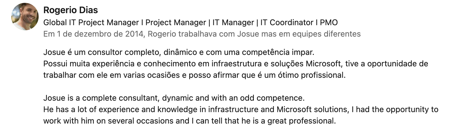 Recomendação LinkedIn 24