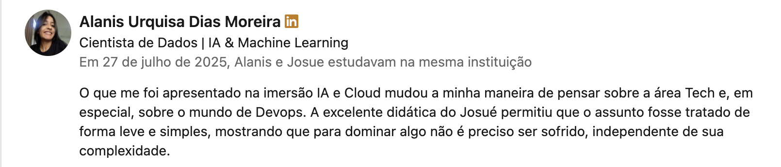 Recomendação LinkedIn 3