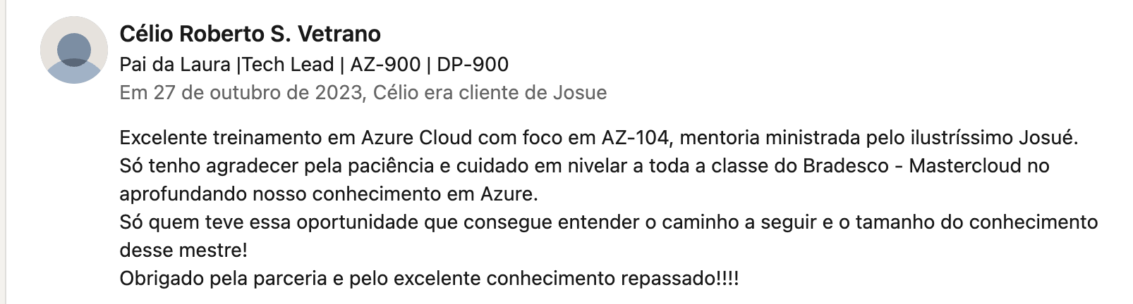 Recomendação LinkedIn 30