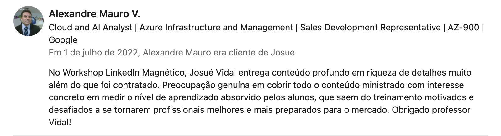Recomendação LinkedIn 35