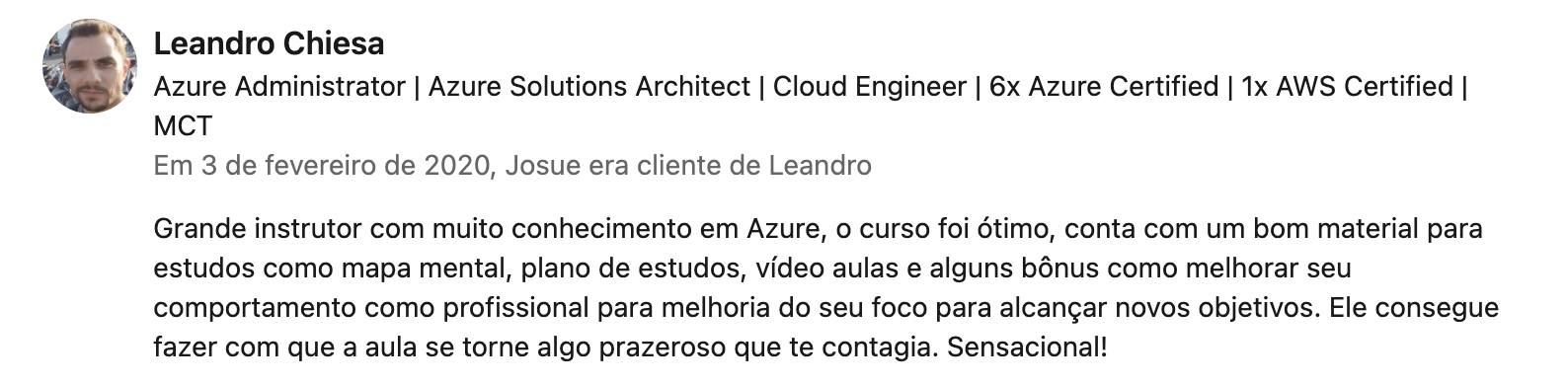 Recomendação LinkedIn 36
