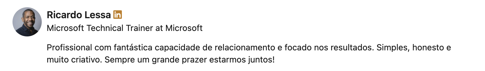 Recomendação LinkedIn 39